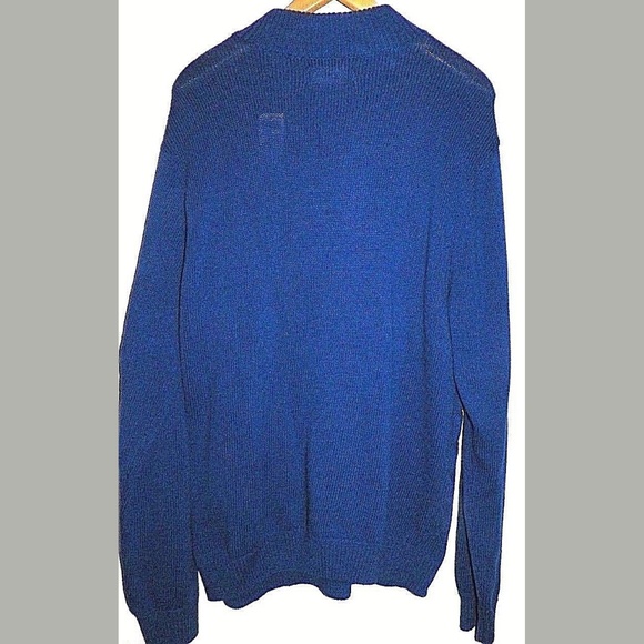 Men's L Chaps Ralph Lauren Blue Cable Knit Sweater - Picture 7 of 8